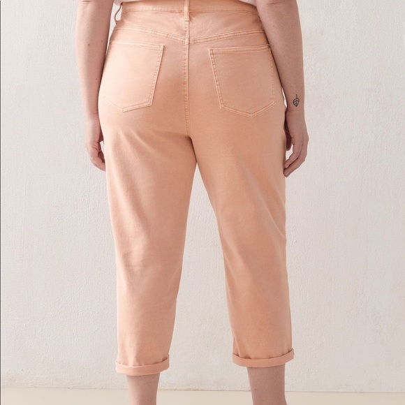 Addition Elle Women Salmon Orange Pink Pastel Slim Leg Denim Size 10 - Picture 2 of 7